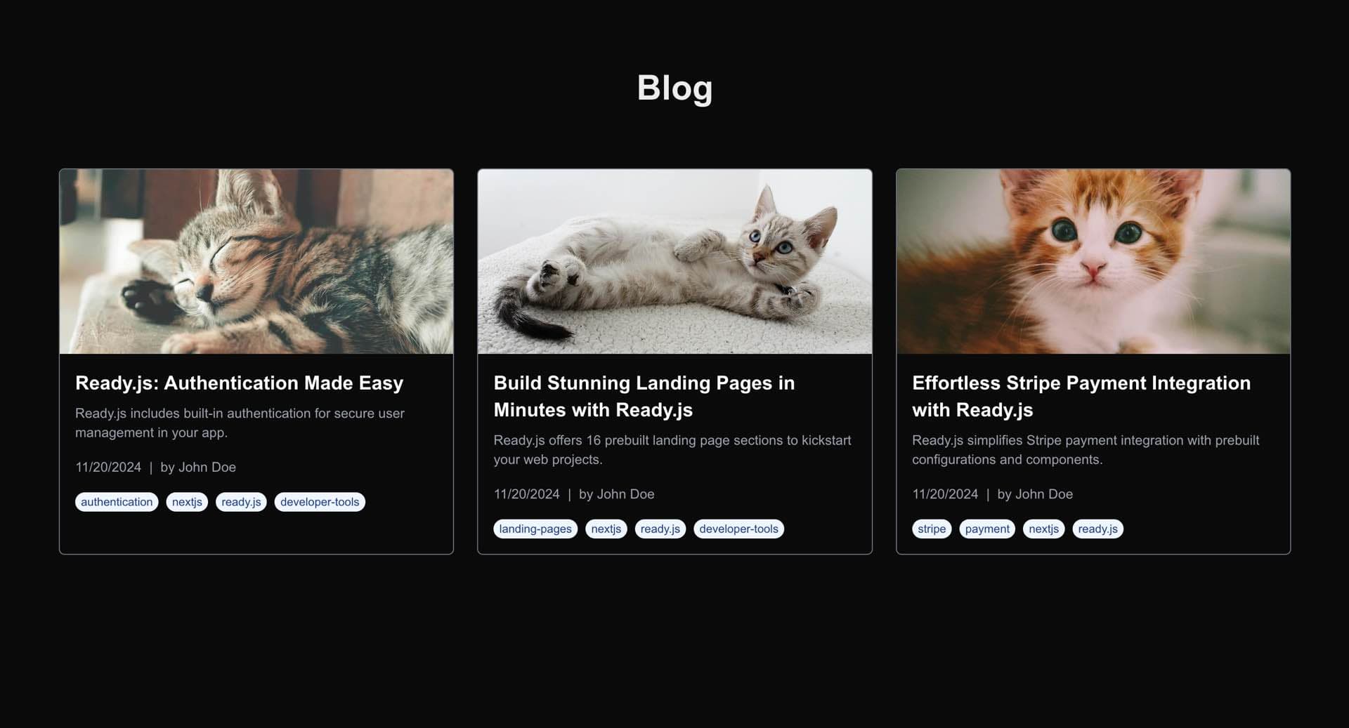 Styled blog post list page in MDX